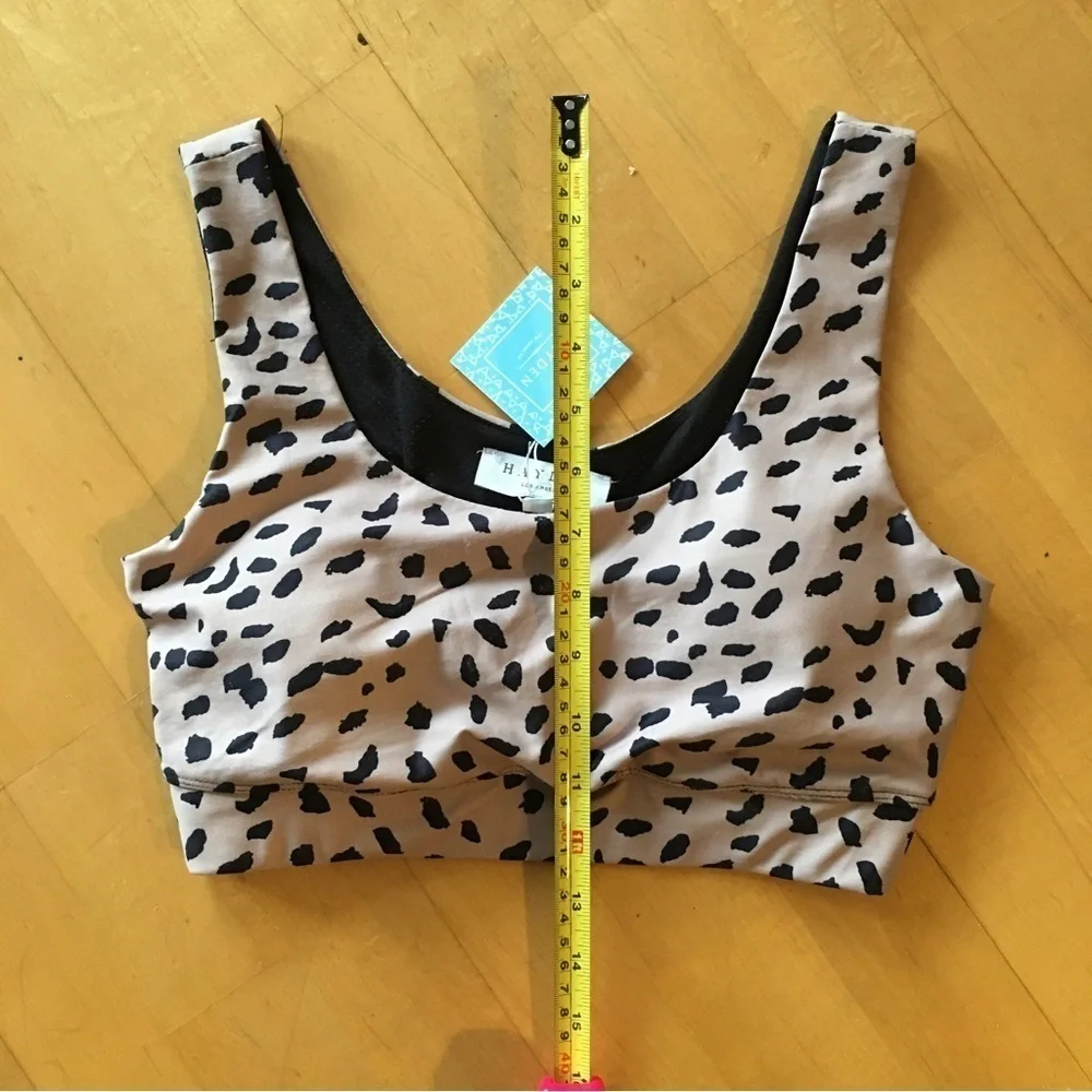 Hayden Sports Bra, Tan, Black, Size S - Picture 8 of 8